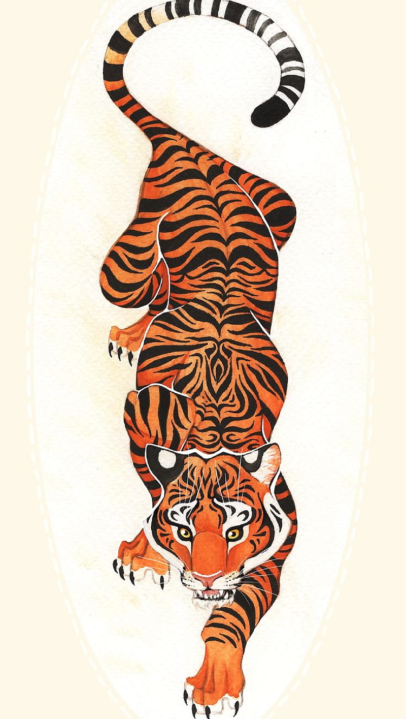 Tiger, tattoo, HD phone wallpaper