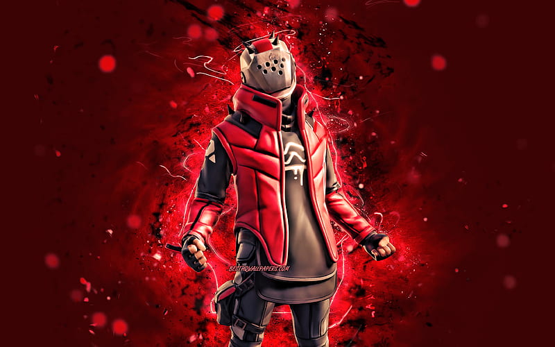 X-Lord, red grunge background, 2020 games, Fortnite, vortex