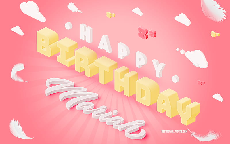 Happy Birtay Mariah, 3d Art, Birtay 3d Background, Mariah, Pink Background, Happy Mariah birtay, 3d Letters, Mariah Birtay, Creative Birtay Background, HD wallpaper