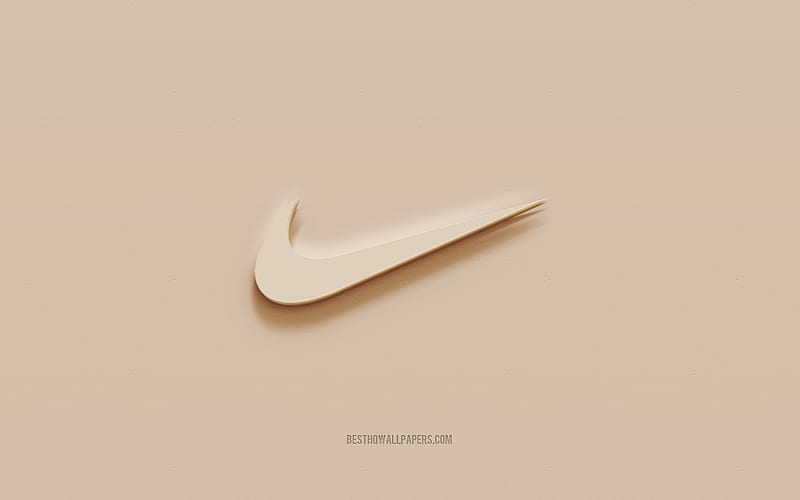 Nike logo, brown plaster background, Nike 3d logo, brands, Nike emblem, 3d art, Nike, HD wallpaper