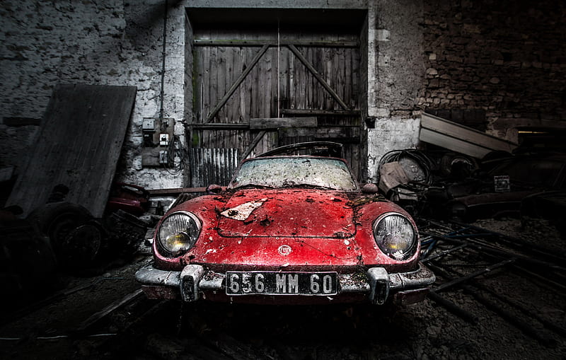 Abandoned Old Rusty Car, carros, rusty, vintage, graphy, fiat, HD wallpaper