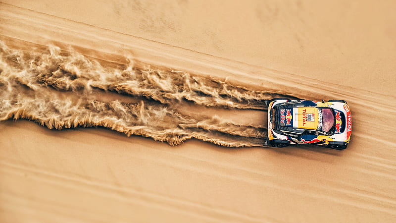 Rally Car In Desert , carros, graphy, drift, red-bull, desert, sand, HD wallpaper