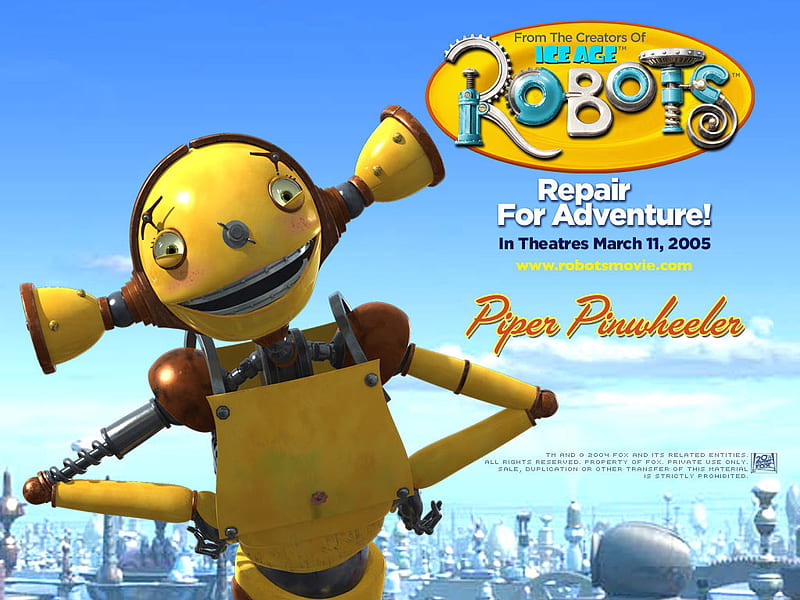 Robots, Piper Pinuheeler, robots, 3d animation, 20th century fox, piper  pinuheeler, HD wallpaper | Peakpx