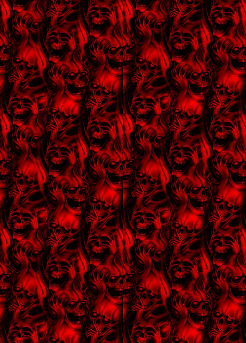 Skulls, cherry skulls, red skulls, HD phone wallpaper