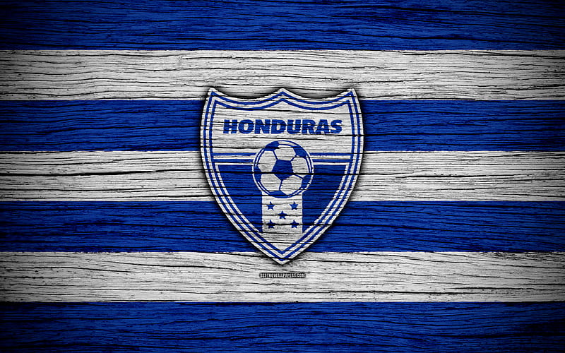 Honduras national football team, logo, North America, football, wooden texture, soccer, Honduras, emblem, North American national teams, Honduran football team, HD wallpaper