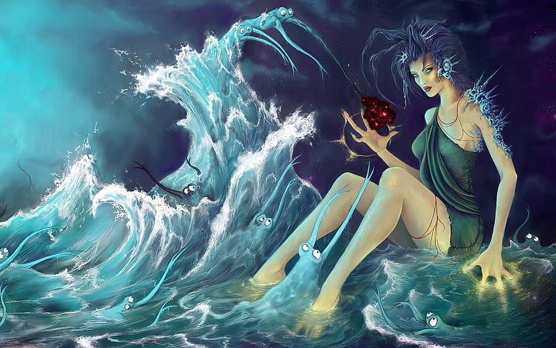 Water: Story After Oil, pretty, female cg, sexy, belinda day, fantasy, water, girl, hot, beauty, HD wallpaper