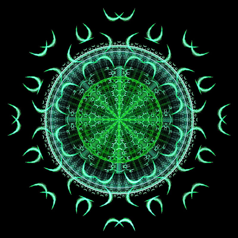 fractal, pattern, mandala, symmetry, abstraction, HD phone wallpaper