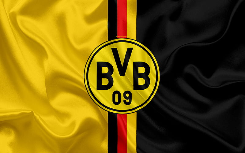 Borussia Dortmund, German football league, Germany, football clubs, BVB logo, emblem, football, flag of Germany, HD wallpaper