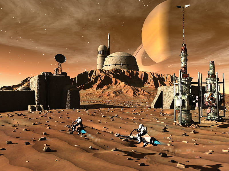 base, scifi, colony, future, space, HD wallpaper