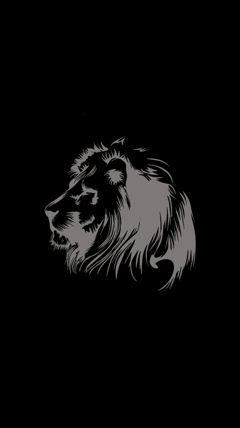 Dark Lion, black, vector, HD phone wallpaper | Peakpx