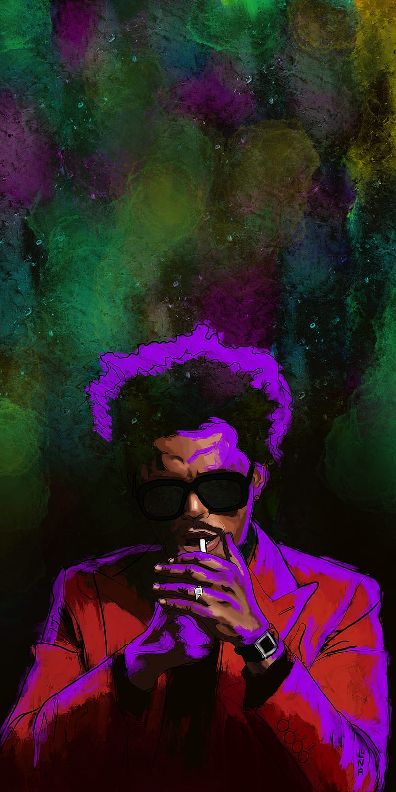 The Weeknd purple, abel, apple, art, digital art, joker, procreate, vibe, xo, HD phone wallpaper