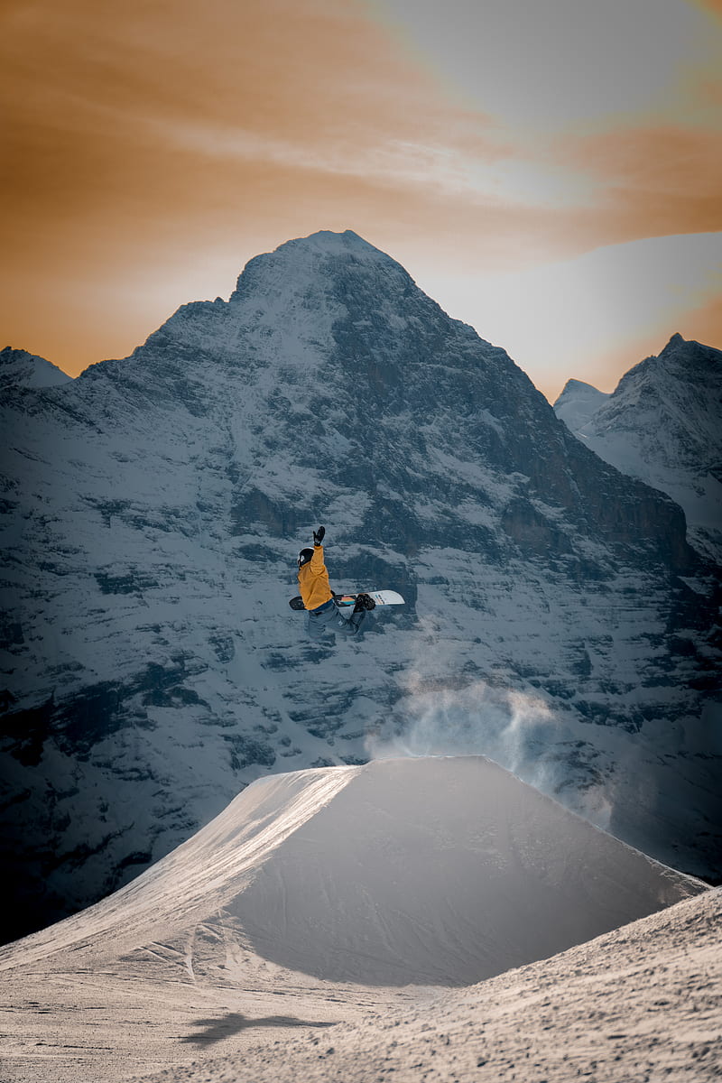 snowboarder, snowboard, jump, trick, extreme, sport, HD phone wallpaper