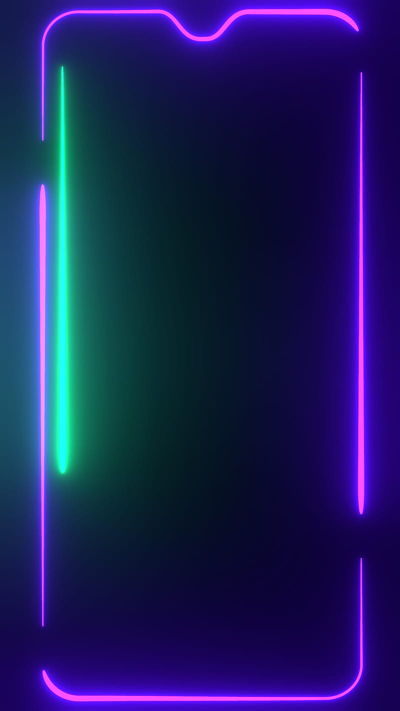 Small Light Frame 2, amoled, border, dark, green, light, notch, one plus, oneplus, samsung, violet, HD phone wallpaper