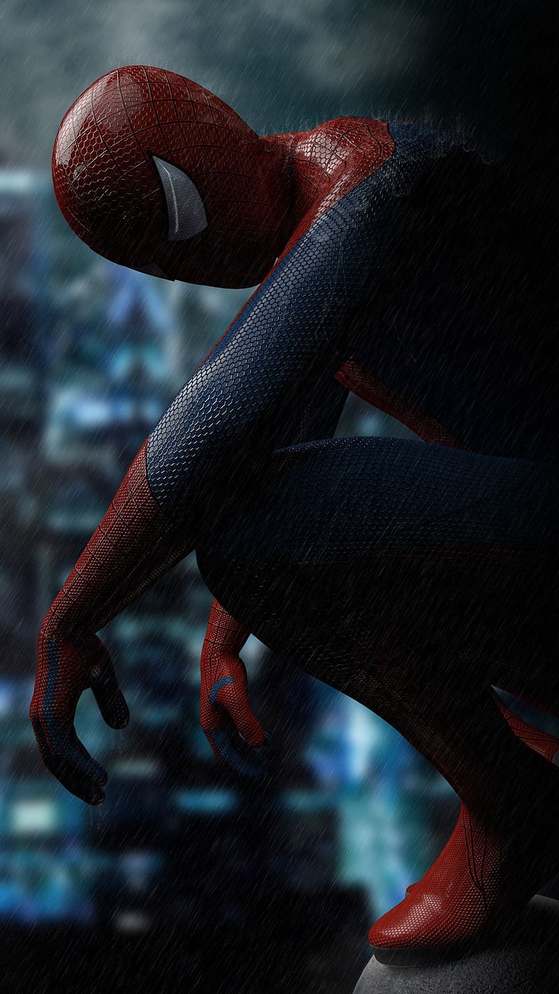 Spider Man 3d, Spiderman In Rain, superhero, marvel hero, HD phone wallpaper
