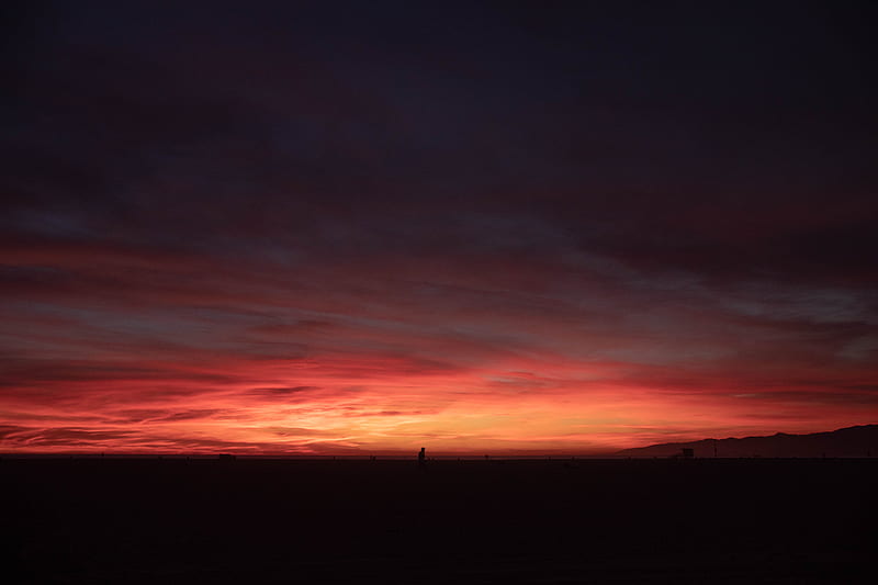 twilight, silhouette, dark, sky, horizon, HD wallpaper