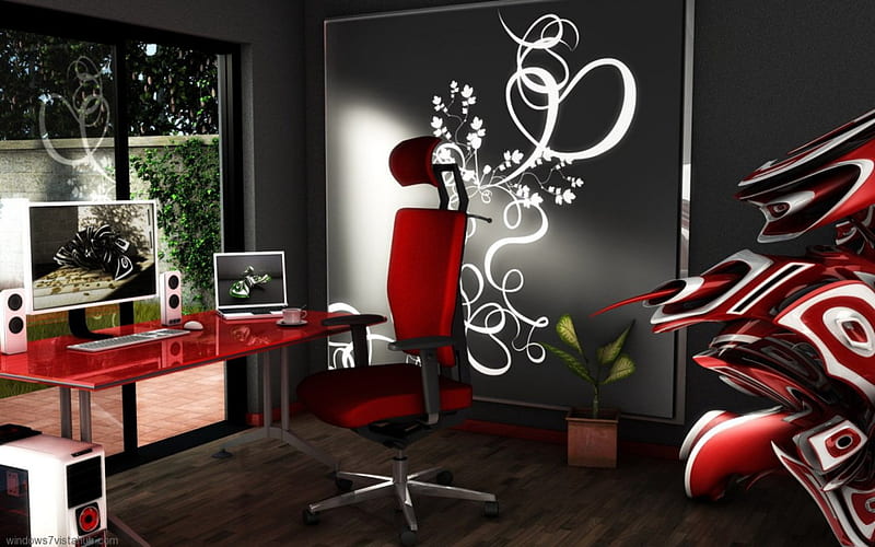 Modern Study Room, modern, cool, room, nice, HD wallpaper | Peakpx
