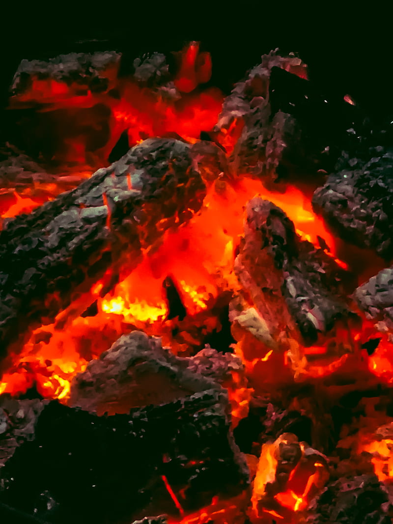 Fire , ash, camp, charcoal, coal, dragons, flames, relaxation, warmth, HD phone wallpaper