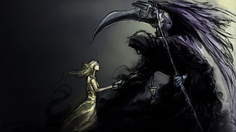 Dark horror gothic fantasy grim reaper death angel art scythe weapon  wallpaper, 1920x1200, 30511