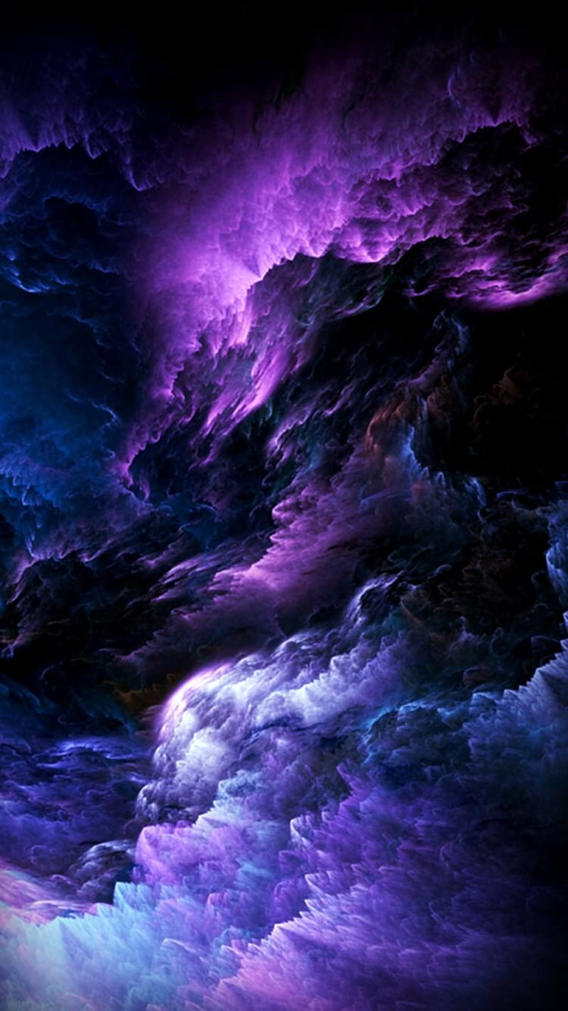 Dark Beauty, 929, abstract, black, blue, clouds, pink, purple, trista hogue, HD phone wallpaper