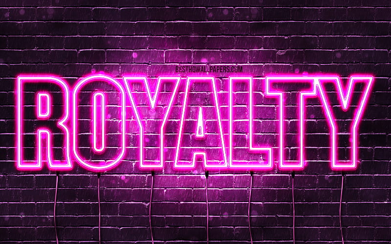 Royalty with names, female names, Royalty name, purple neon lights, horizontal text, with Royalty name, HD wallpaper