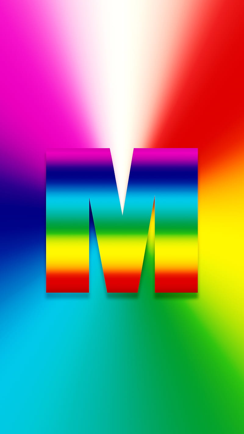 Rainbow M, M alphabet, HD phone wallpaper