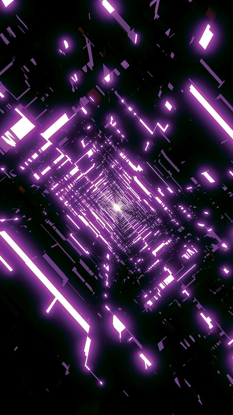 Immersion , tunnel, glow, purple, shine, abstract, HD phone wallpaper
