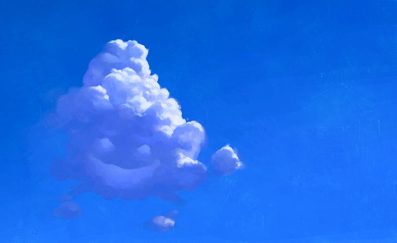 Smiley Cloud, cloud, smile, sky, happy, HD wallpaper