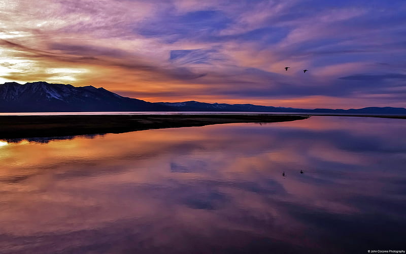 Californias Lake Tahoe at dusk-Windows 10 Theme, HD wallpaper
