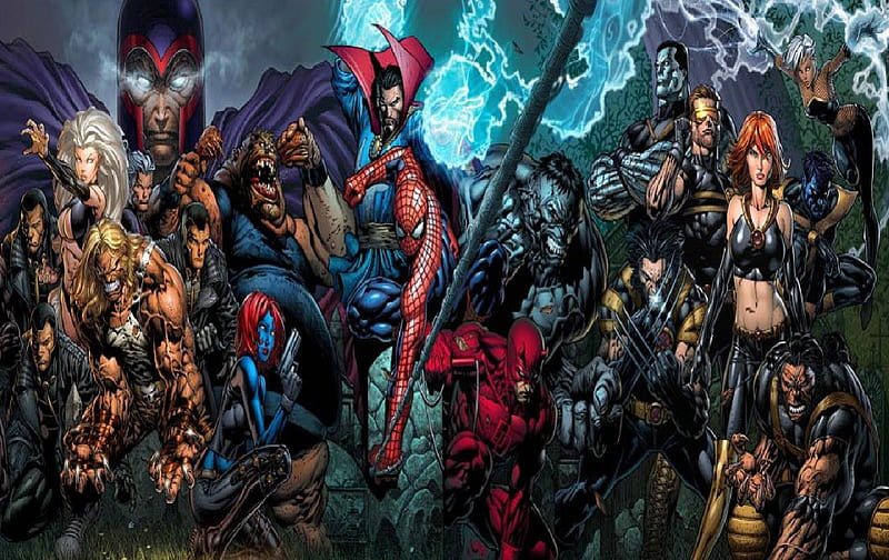 Ultimate Marvel Characters 2, Daredevil, Brotherhood, Doctor Strange, XMen, Hulk, HD wallpaper