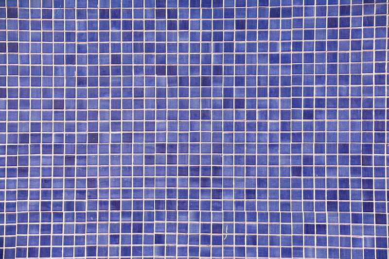 tile, mosaic, surface, texture, blue, HD wallpaper