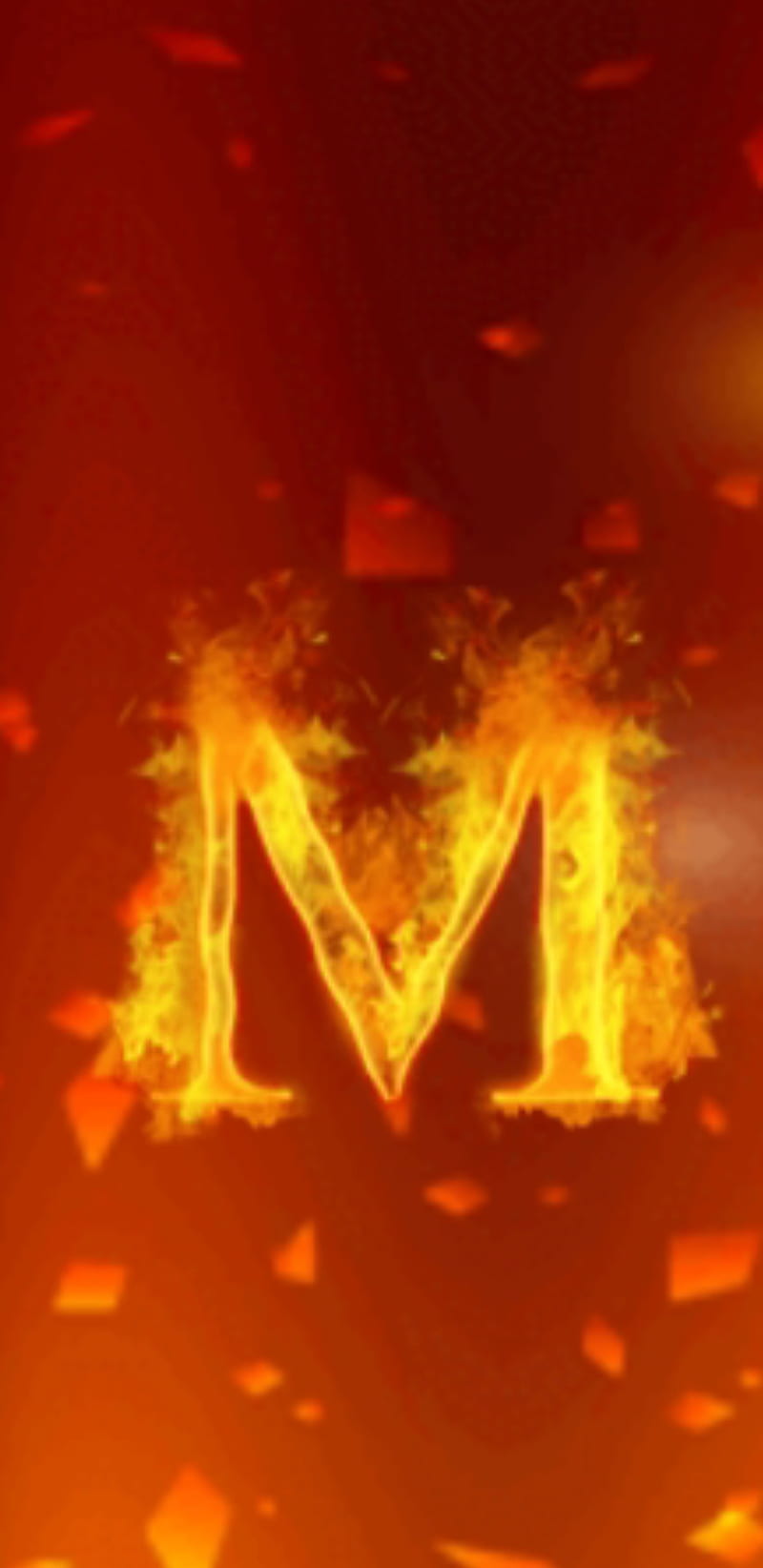m letter, letters, albhabets, fire, HD phone wallpaper