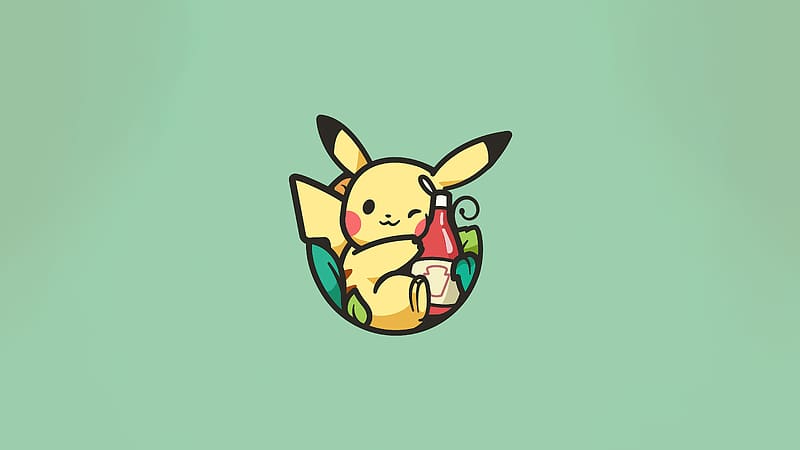Pikachu Minimal , pikachu, pokemon, anime, minimalism, minimalist, dribbble, artist, digital-art, HD wallpaper