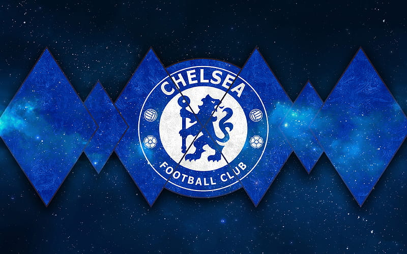 Chelsea FC, artwork, Premier League, logo, England, abstract art, Chelsea, soccer, football, FC Chelsea, HD wallpaper