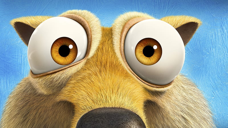 Ice Age: Collision Course (2016), movie, ice age, animation, pixar, scrat, collision course, funny, eyes, blue, HD wallpaper