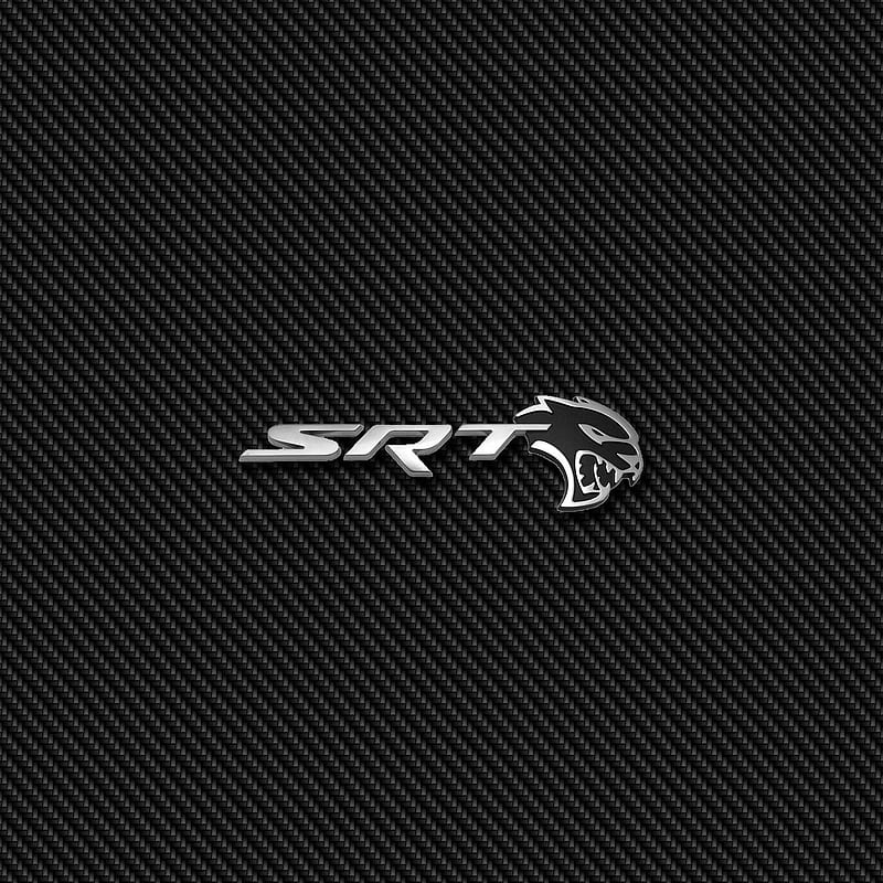 SRT Hellcat Carbon, badge, dodge, emblem, logo, srt hellcat, HD phone wallpaper