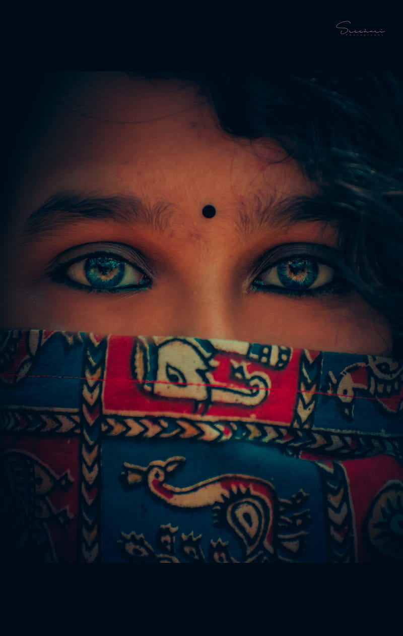 Blue Eyes, eyes, graphy, girl, mask, face covered, indian, HD phone  wallpaper | Peakpx