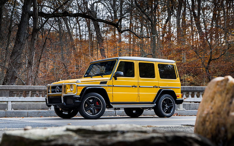 Mercedes-AMG G63, 2017, luxury yellow SUV, tuning g-class, Colour Edition, W463, Mercedes, HD wallpaper