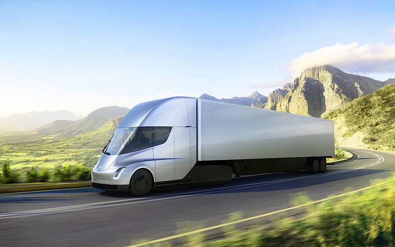 Tesla Semi, side view, exterior, electric truck, trucking concepts, delivery concepts, american trucks, Tesla, HD wallpaper
