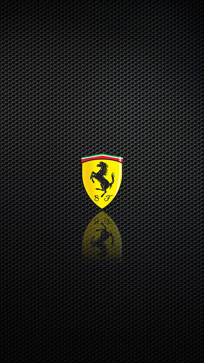 New ferrari logo, carbon, italy, HD phone wallpaper
