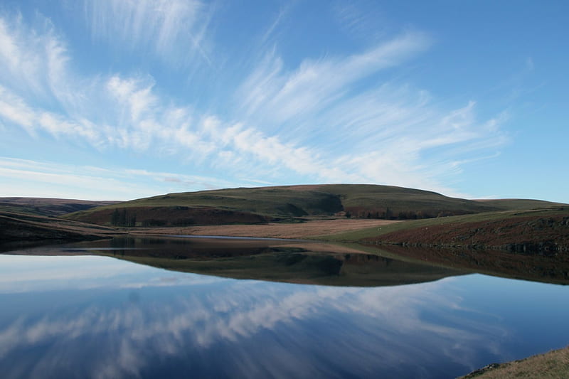 Clear sky, lakes, nature, reflection, clouds, sky, landscape, HD ...