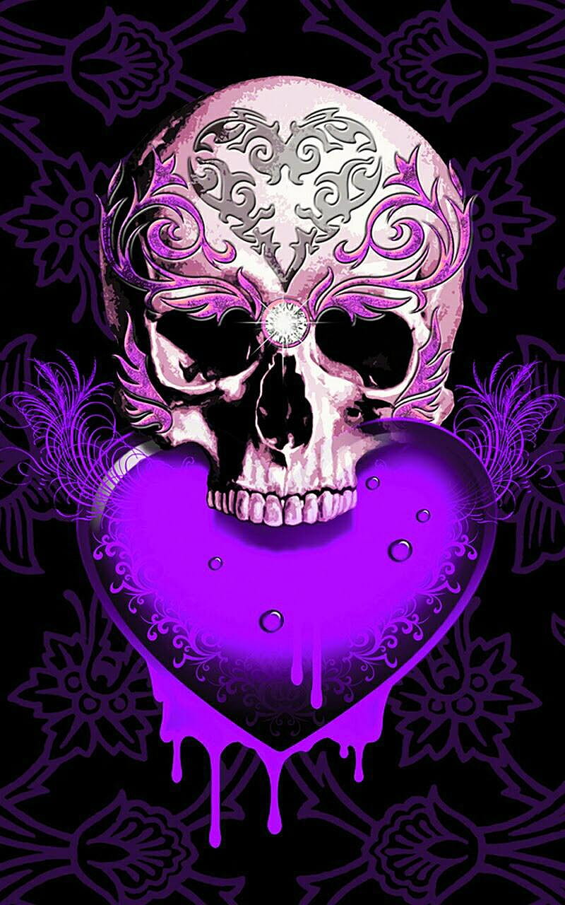 bruised ego, purple, skull, HD phone wallpaper