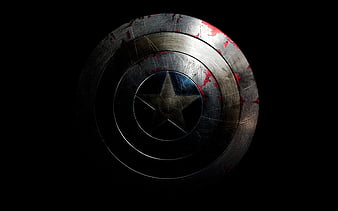 Captain America logo, shield, superheroes, Marvel Comics, HD wallpaper