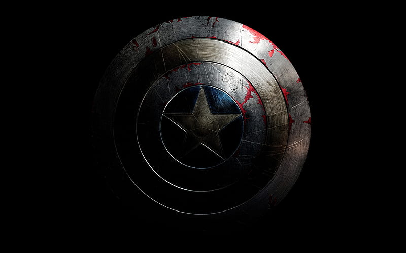 Captain America logo, shield, superheroes, Marvel Comics, HD wallpaper