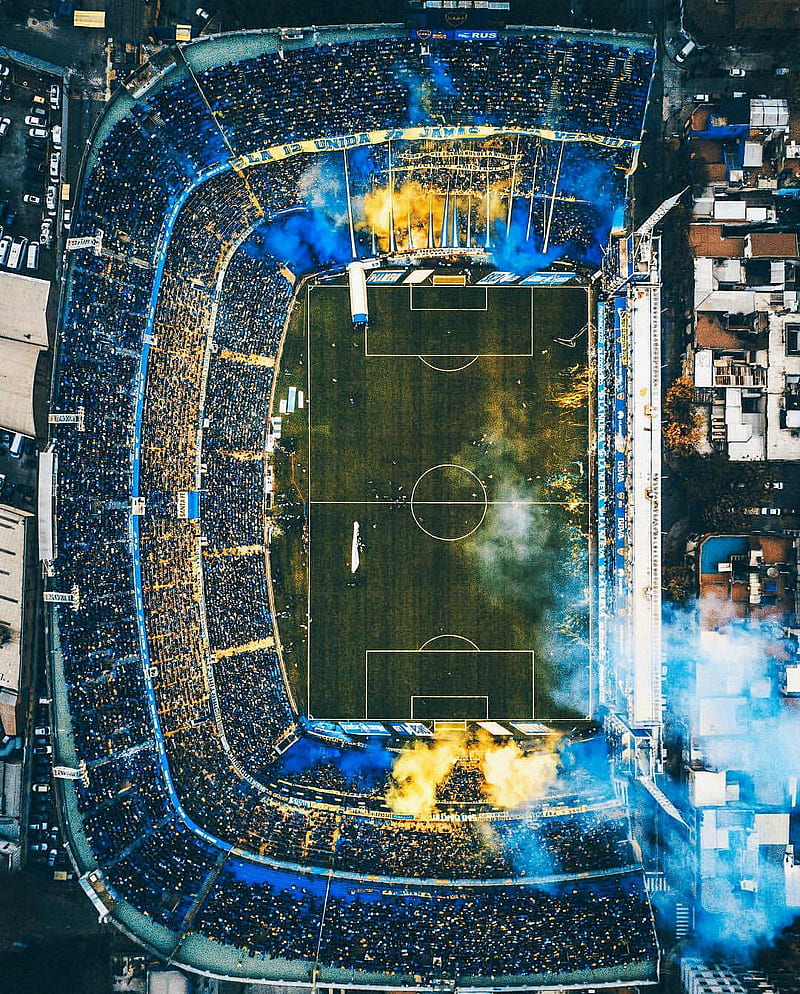 Argentina FB studium, logos, blue, teams, stadium, la bombonera, argentina, football, fans, messi, cr7, HD phone wallpaper