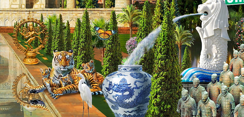 :-), tiger, china, adrian chesterman, art, fantasy, luminos, HD wallpaper