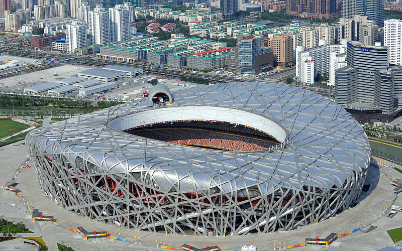 Beijing National Stadium, sports arena, modern facilities, Birds Nest, Beijing, China, HD wallpaper