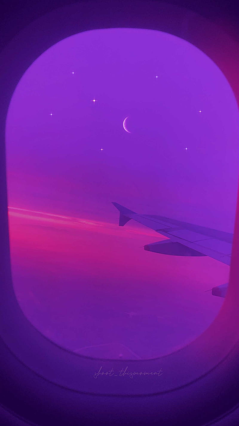 Time and space, aerial, aerial view, aesthetics, airplane, airplane view, clouds, cloudscape, cosmic, crescent, crescent moon, dream, dreamy, magic, magical, moon, moon art, pink aesthetics, pink sky, purple sky, shoot_thismoment, sky, space art, starry, starry sky, stars, vaporwave, HD phone wallpaper