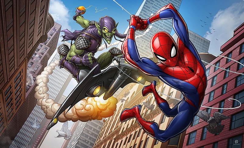 Spiderman la obra de arte de la serie animada, spiderman, superhéroes, obra  de arte, Fondo de pantalla HD | Peakpx