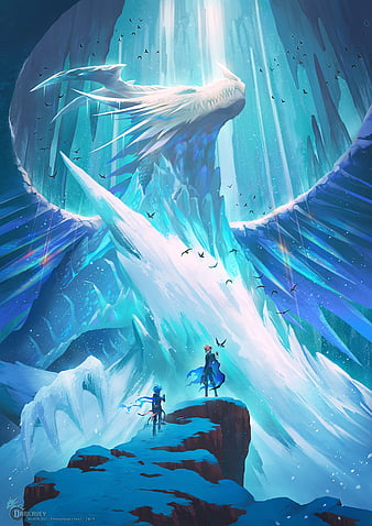 Wallpaper cold, ice, weapons, dragon, sword, anime, art, guy for mobile and  desktop, section сёнэн, resolution 3000x1492 - download