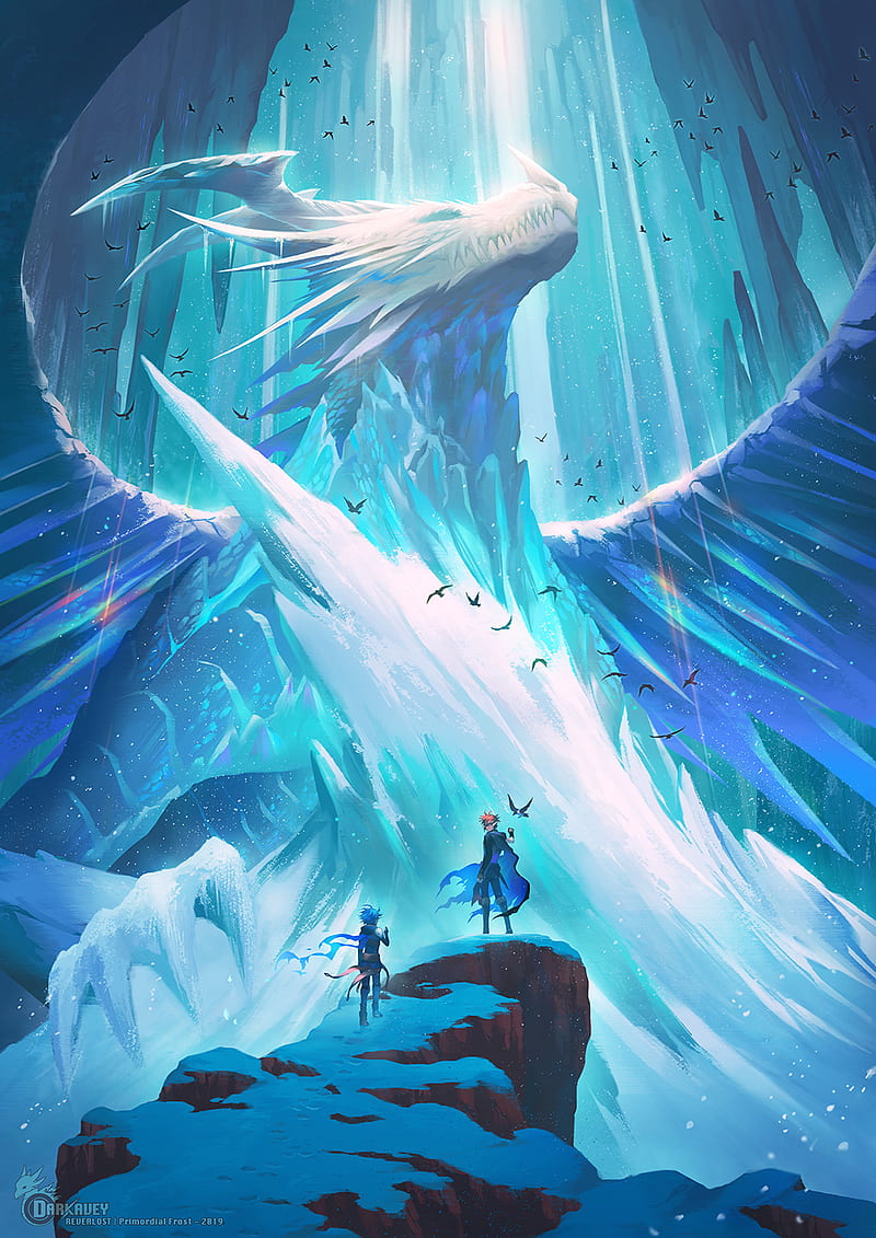 Ice Dragon, frozen, honor, legendary, HD phone wallpaper